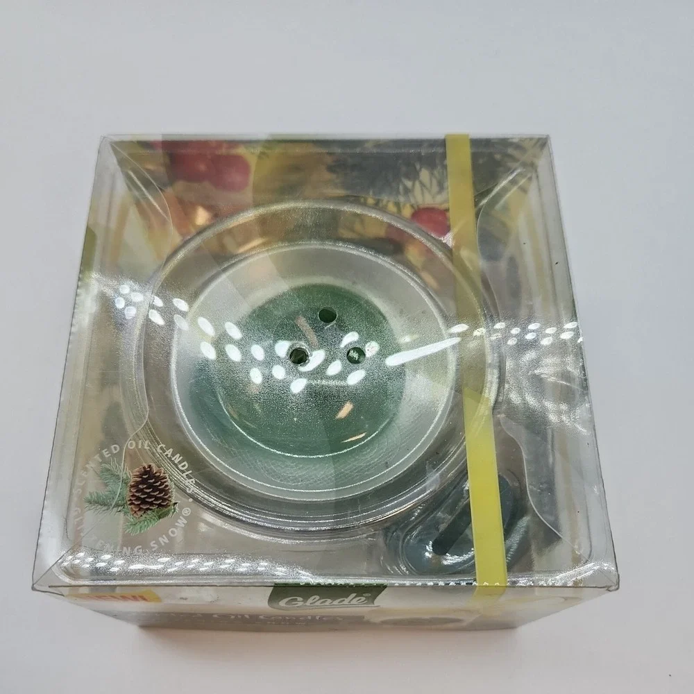 Glade Scented Oil Candle Glistening Snow Glass Holder & Refill New